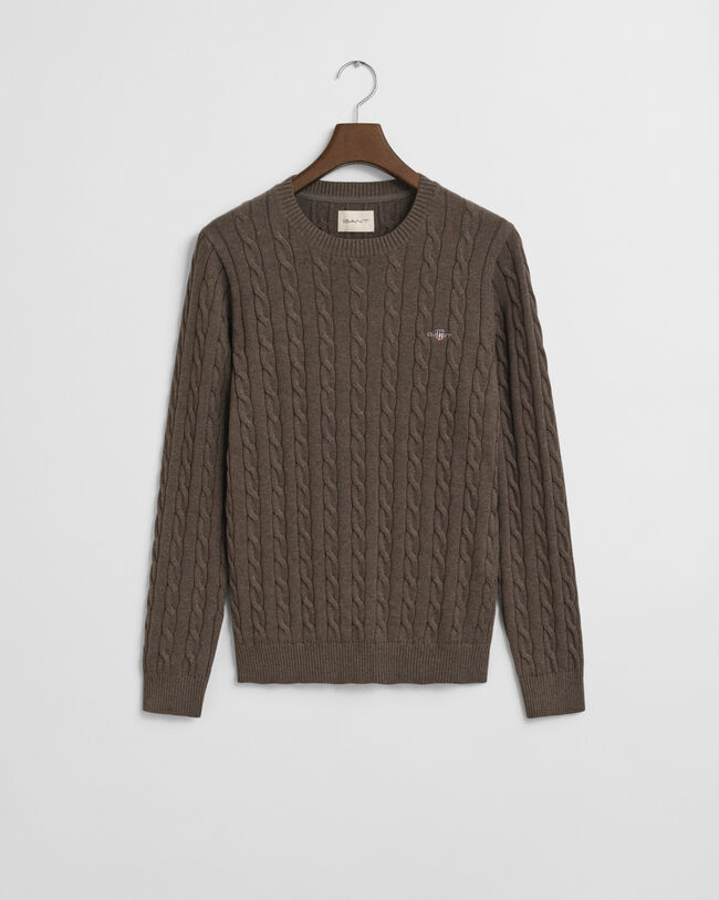 Cotton Cable Knit Crew Neck Sweater