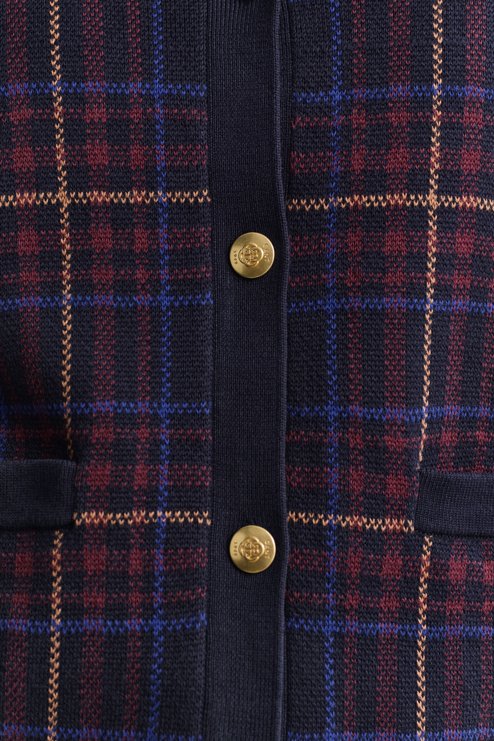 Knitted Check Cardigan