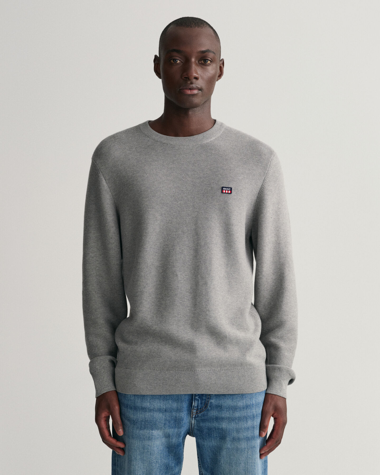 Light Texture Crew Neck Sweater