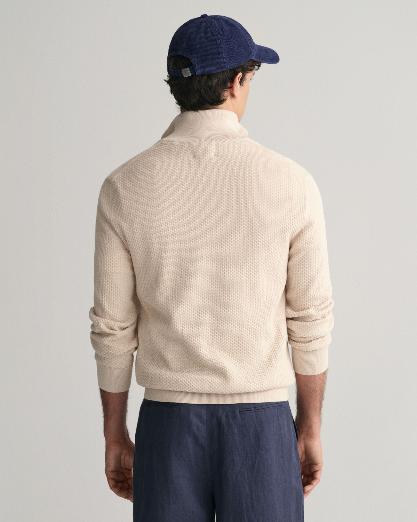 Structured Cotton Half-Zip Sweater