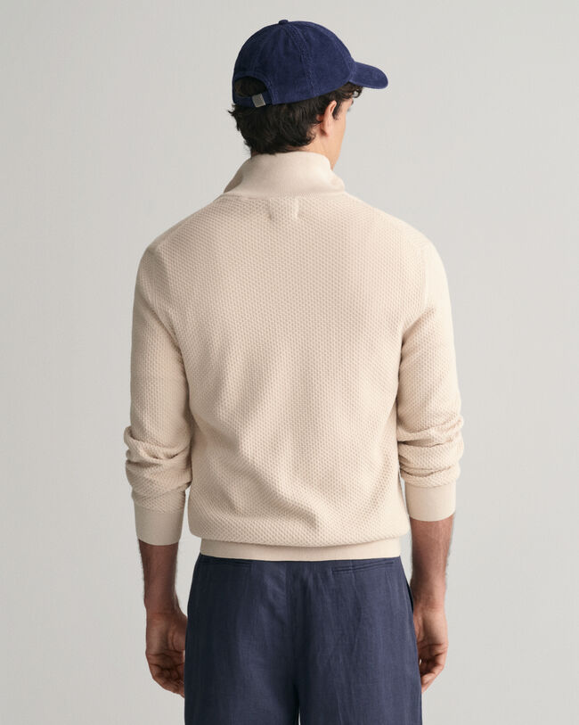 Structured Cotton Half-Zip Sweater