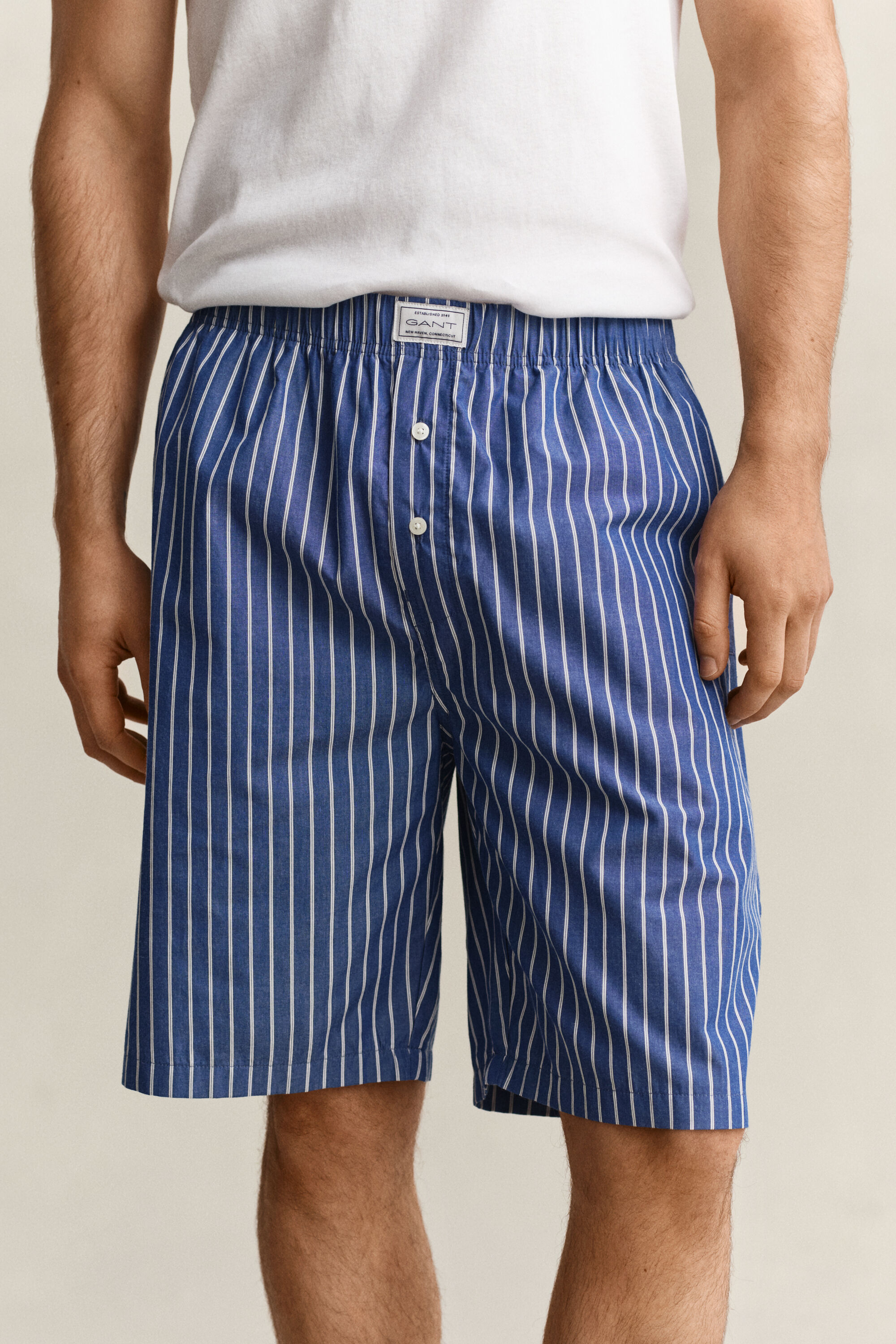 Striped Poplin Pajama Shorts