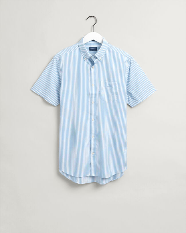 Regular Fit Stripe Short Sleeve Broadcloth Shirt