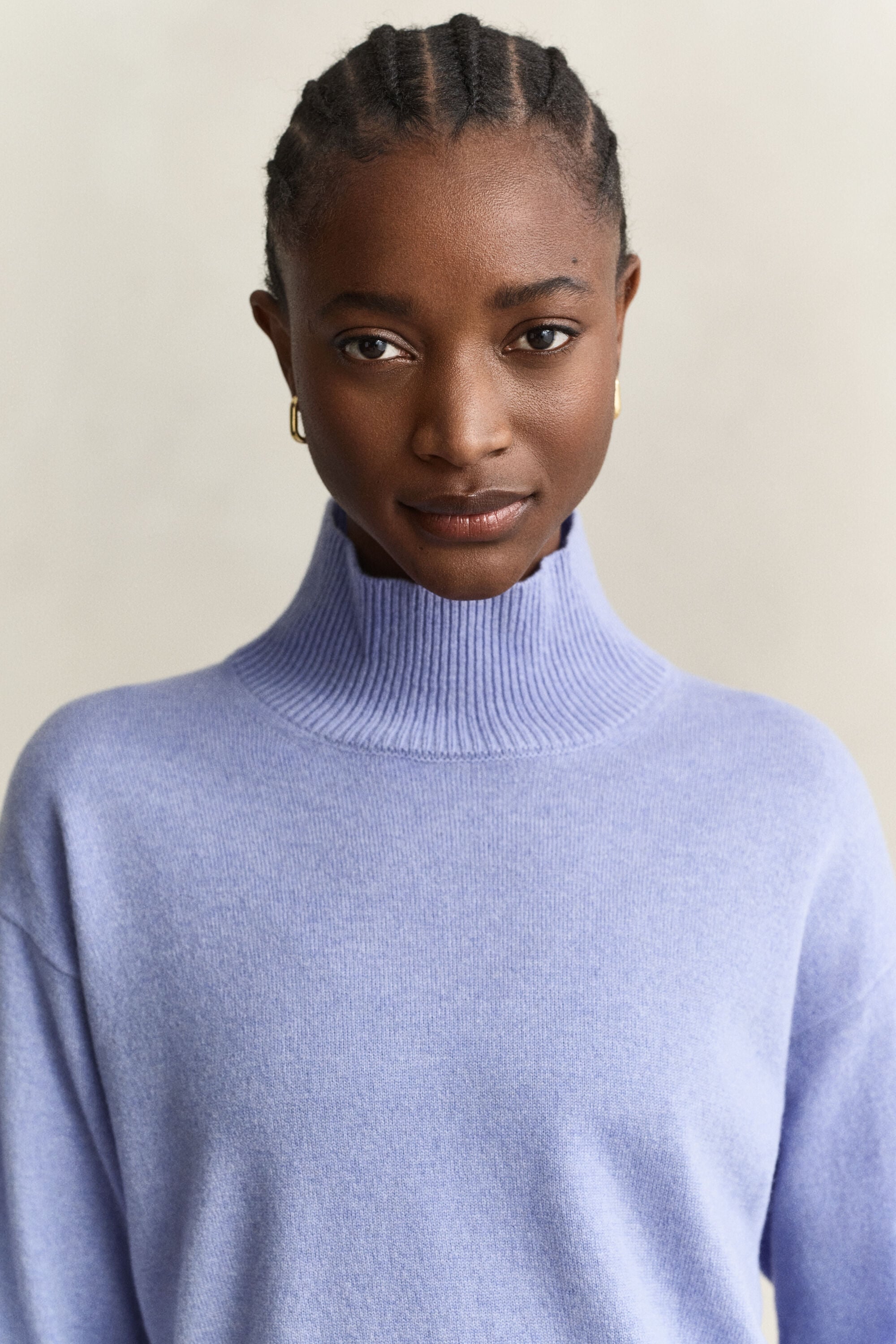 Superfine Lambswool Mock Neck Sweater