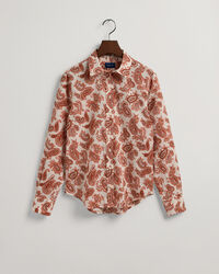 Regular Fit Paisley Cotton Voile Shirt