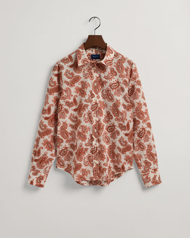 Regular Fit Paisley Cotton Voile Shirt