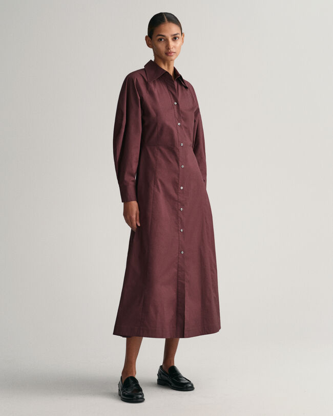 Volume Sleeve Shirt Dress