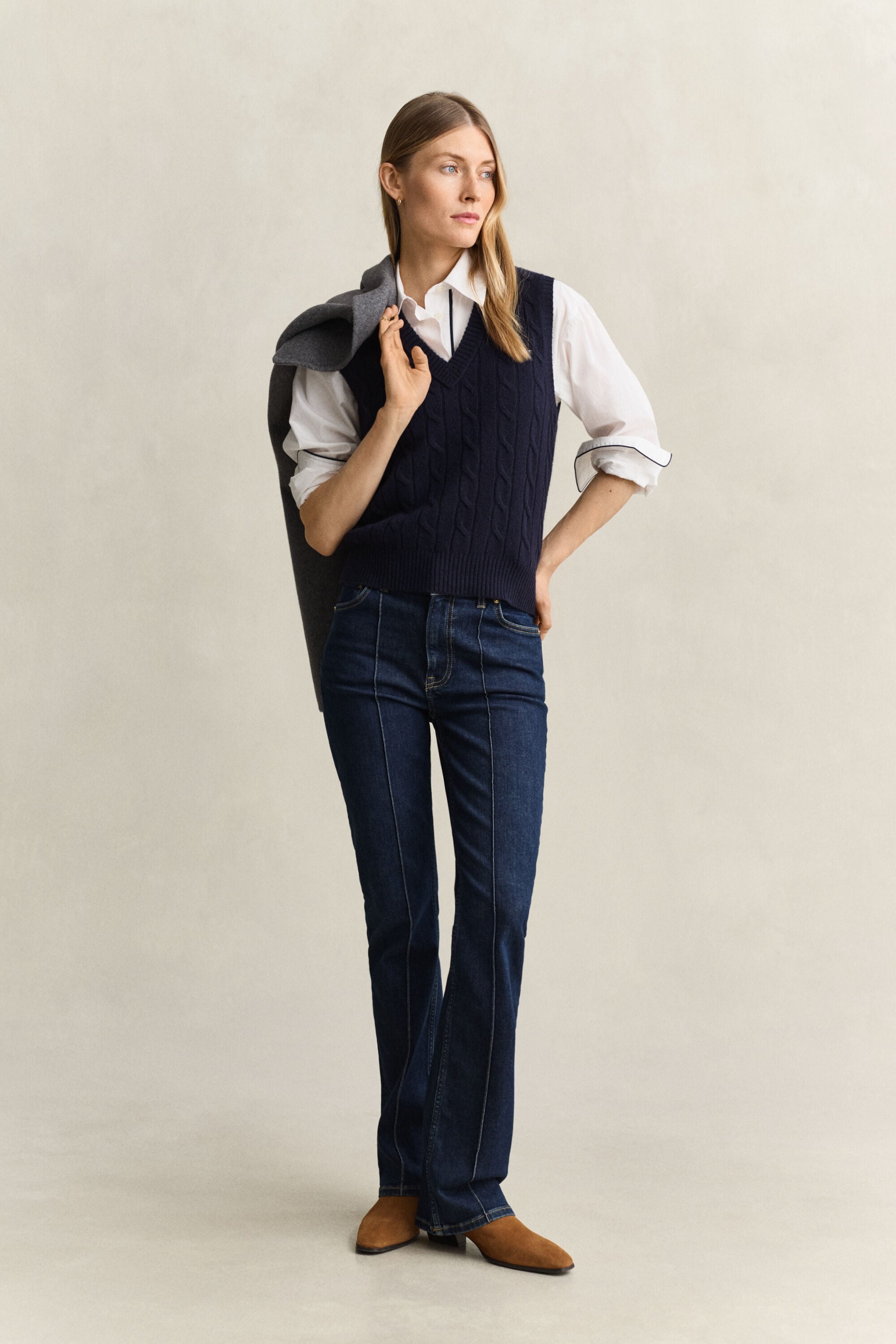 Lambswool Cable Knit Vest