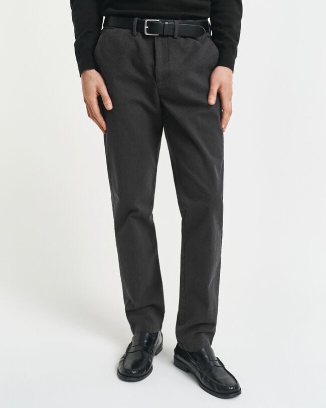 Slim Fit Cotton Herringbone Pants