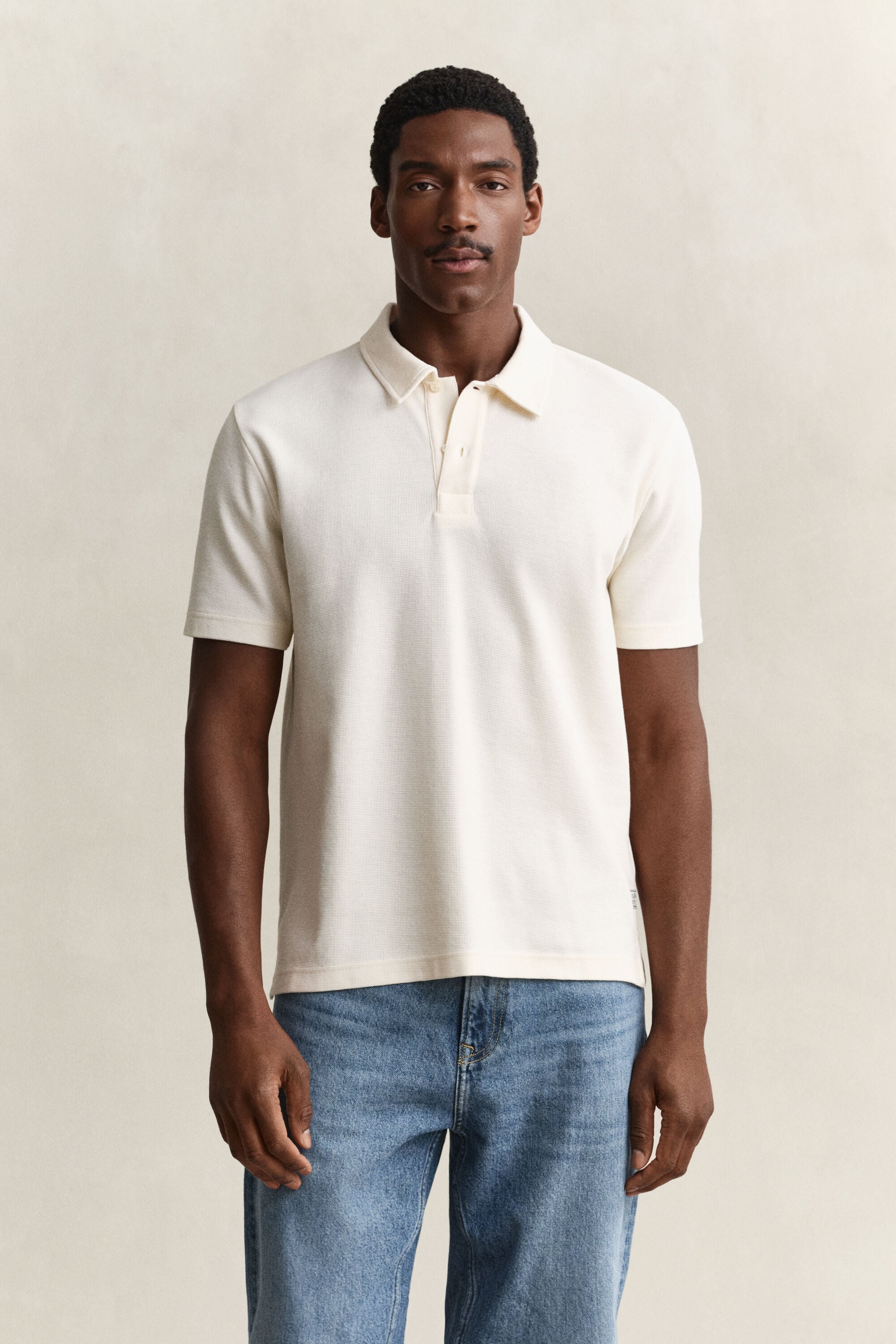 Waffle Texture Polo Shirt
