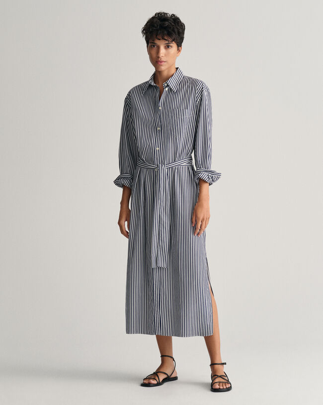 Striped Poplin Shirt Dress