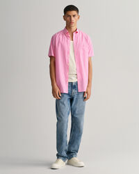 Regular Fit Striped Short Sleeve Broadcloth Shirt