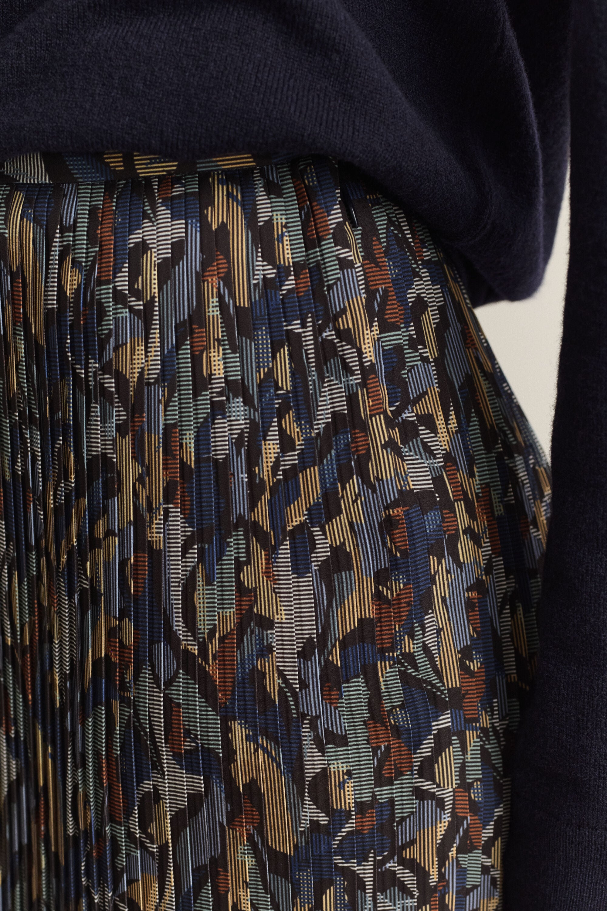 Printed Pleated Skirt