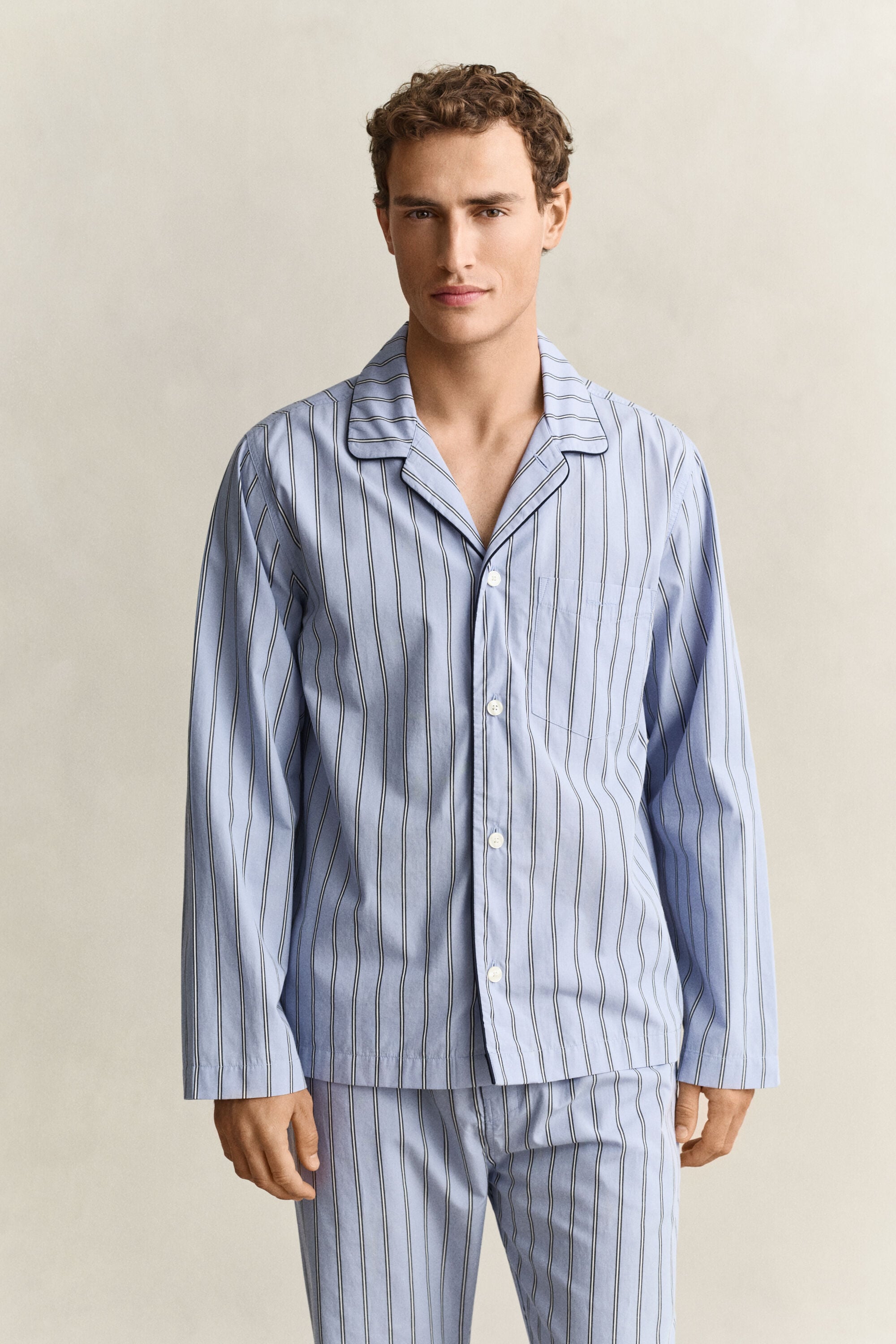 Striped Poplin Pajama Set