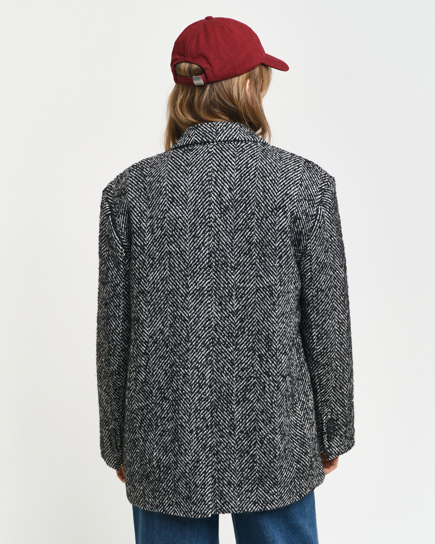 Relaxed Fit Herringbone Blazer