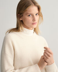 Wool Ribbed Crew Neck Sweater