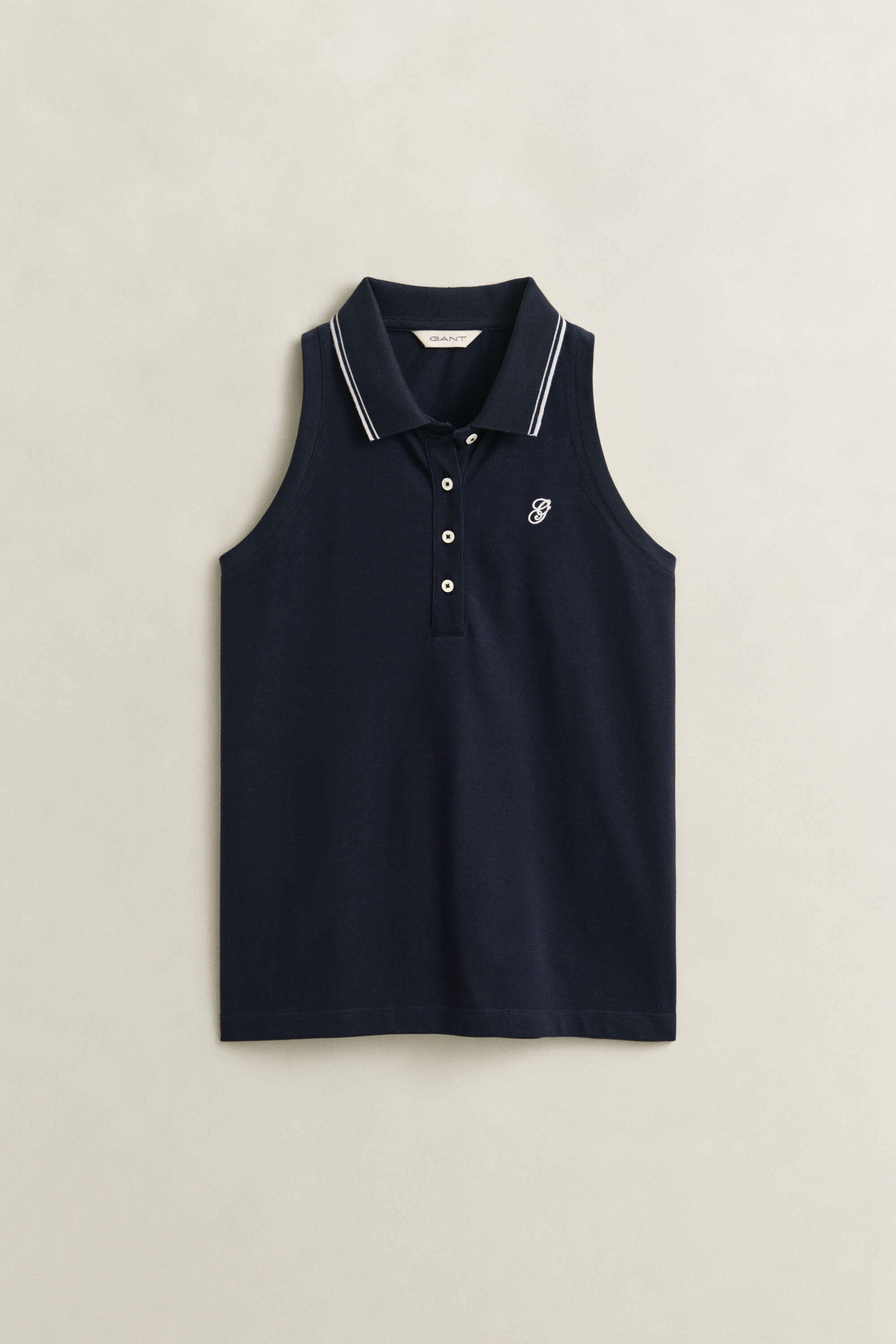 Sleeveless Piqué Polo Shirt