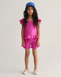 Girls Frilly Linen Shorts