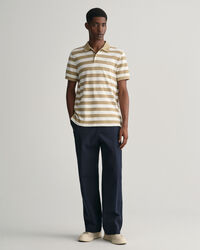 Wide Striped Piqué Polo Shirt