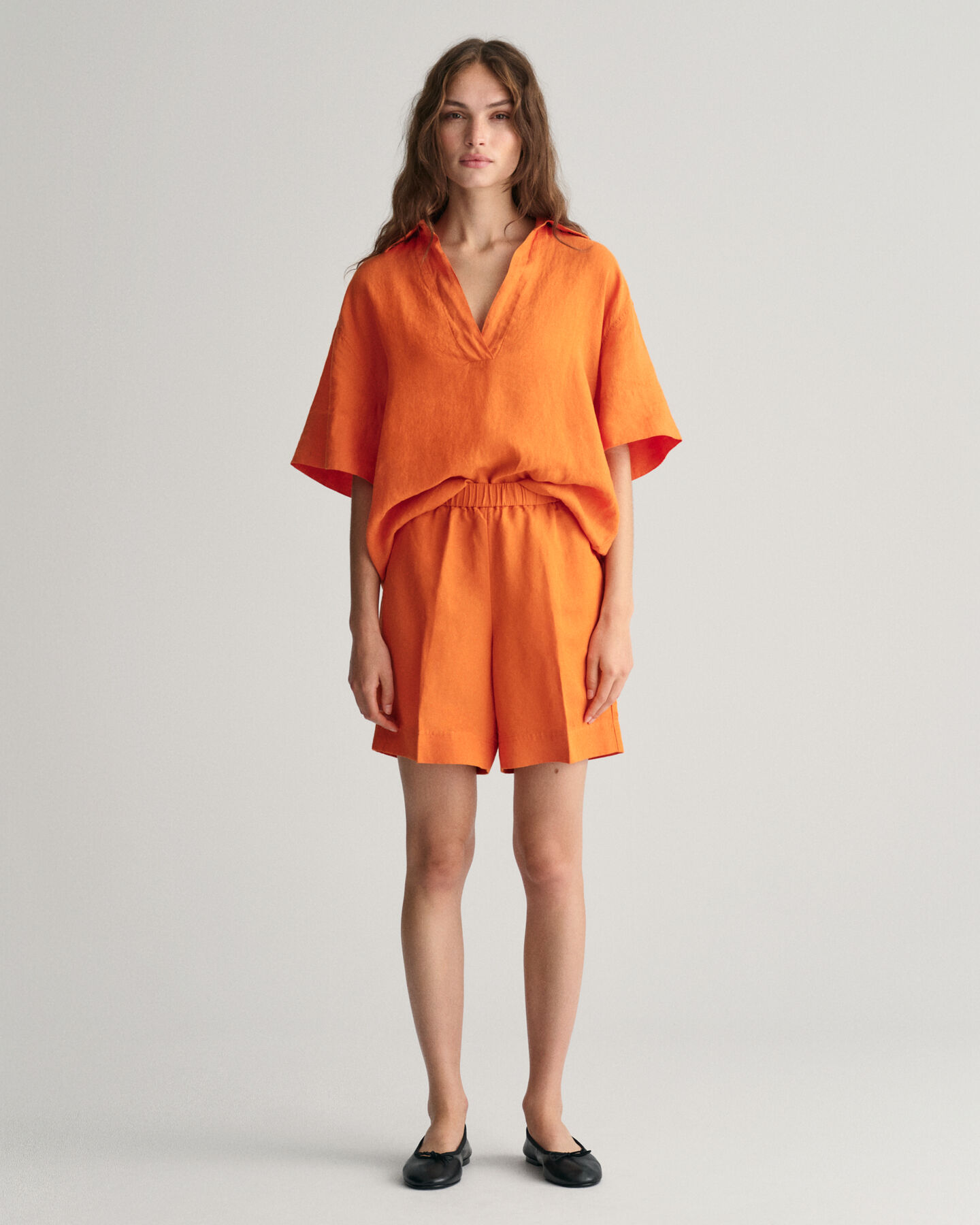 Relaxed Fit Linen Blend Pull-On Shorts