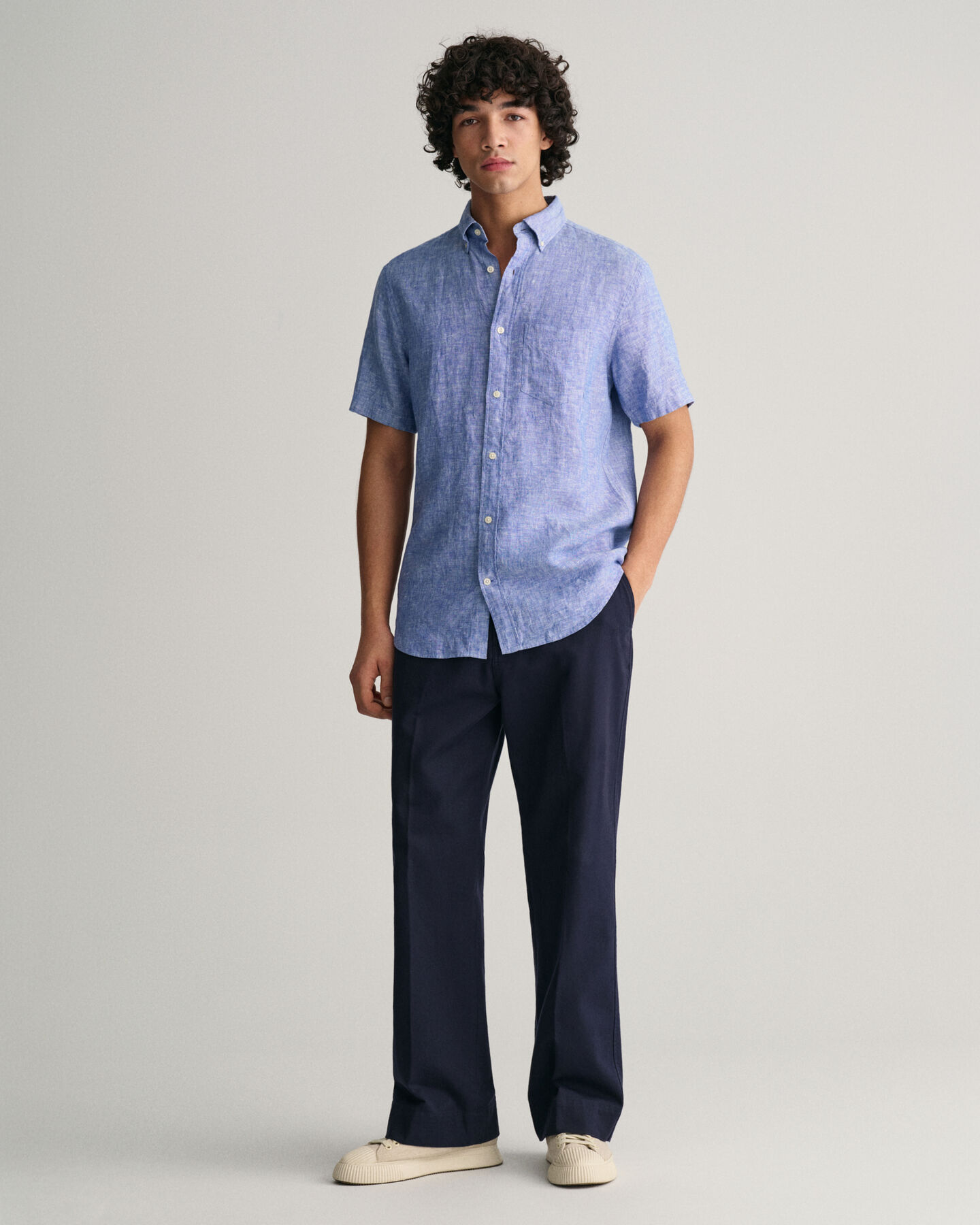 Regular Fit Linen Short Sleeve Shirt