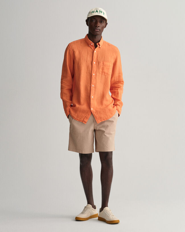 Regular Fit Garment-Dyed Linen Shirt