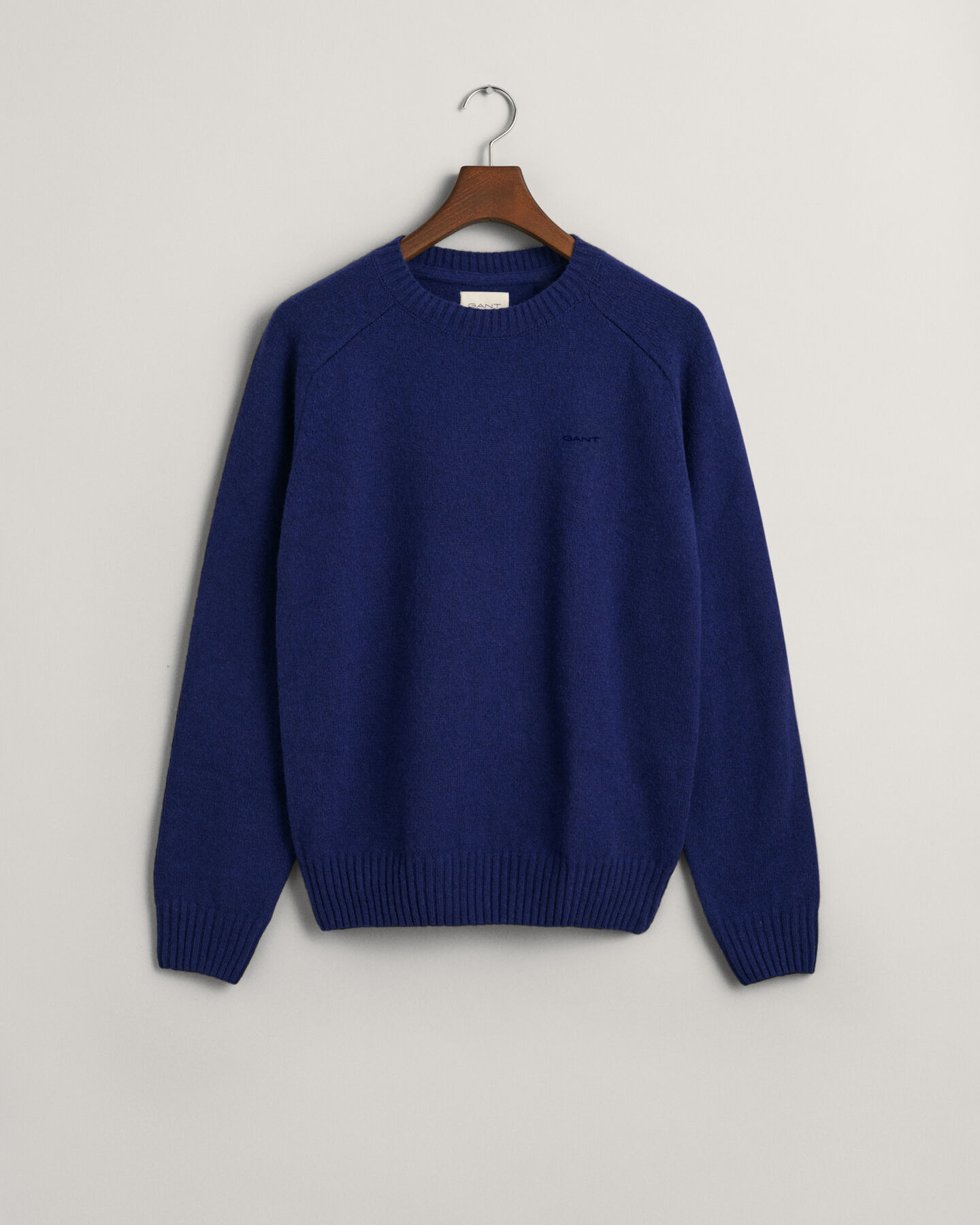 Saddle Shoulder Wool Crew Neck Sweater