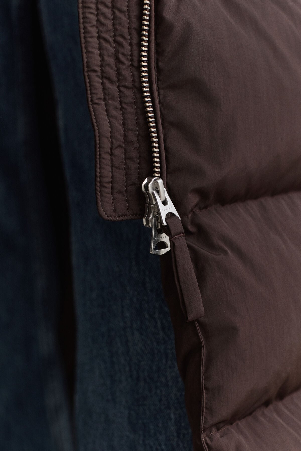 Long Down Coat — DEEP BROWN