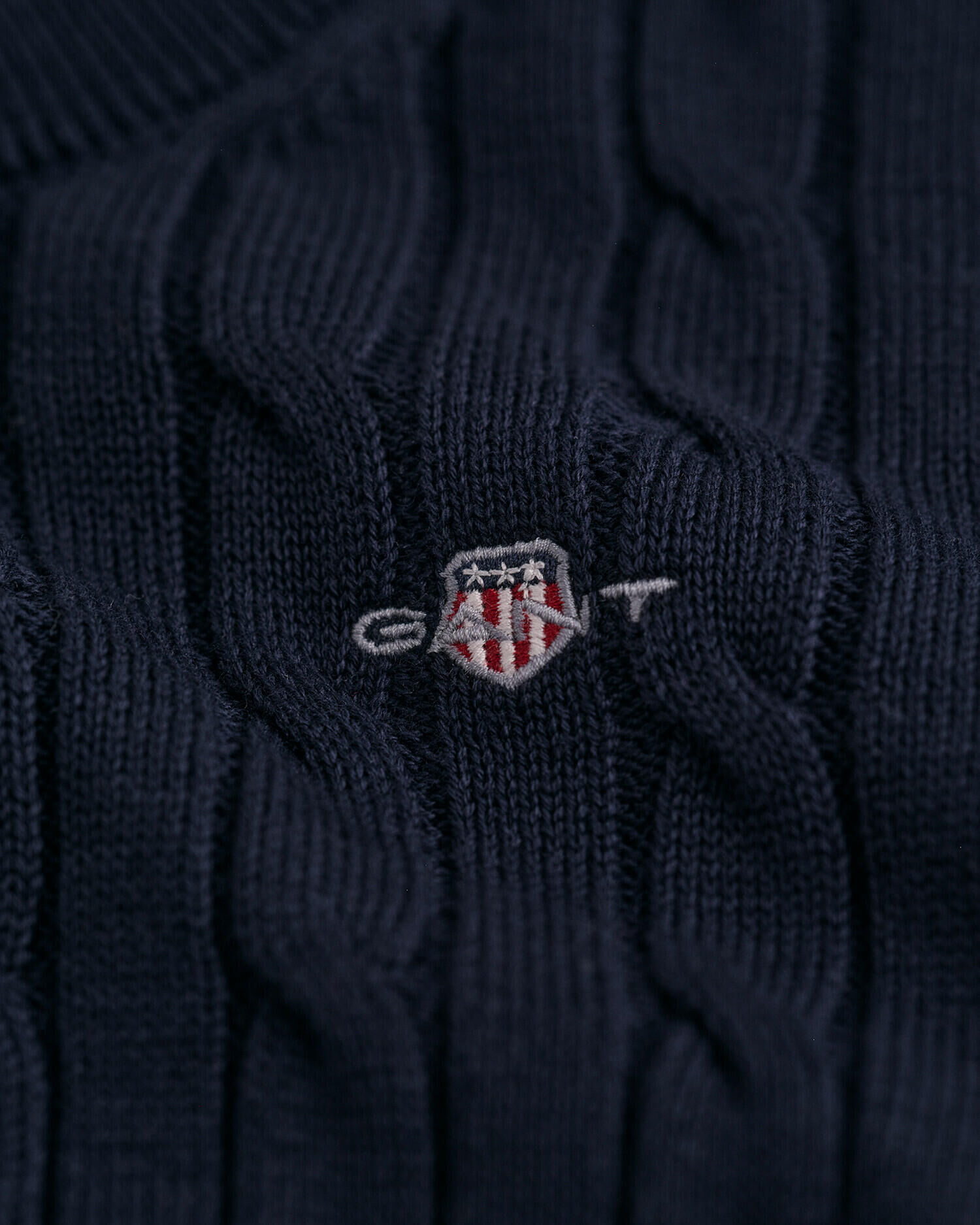 Kids Shield Cotton Cable Knit Crew Neck Sweater