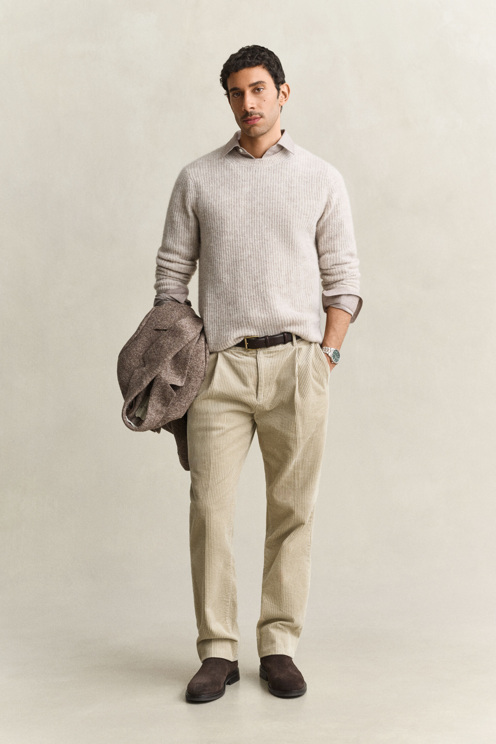Alpaca Wool Blend Crew Neck Sweater