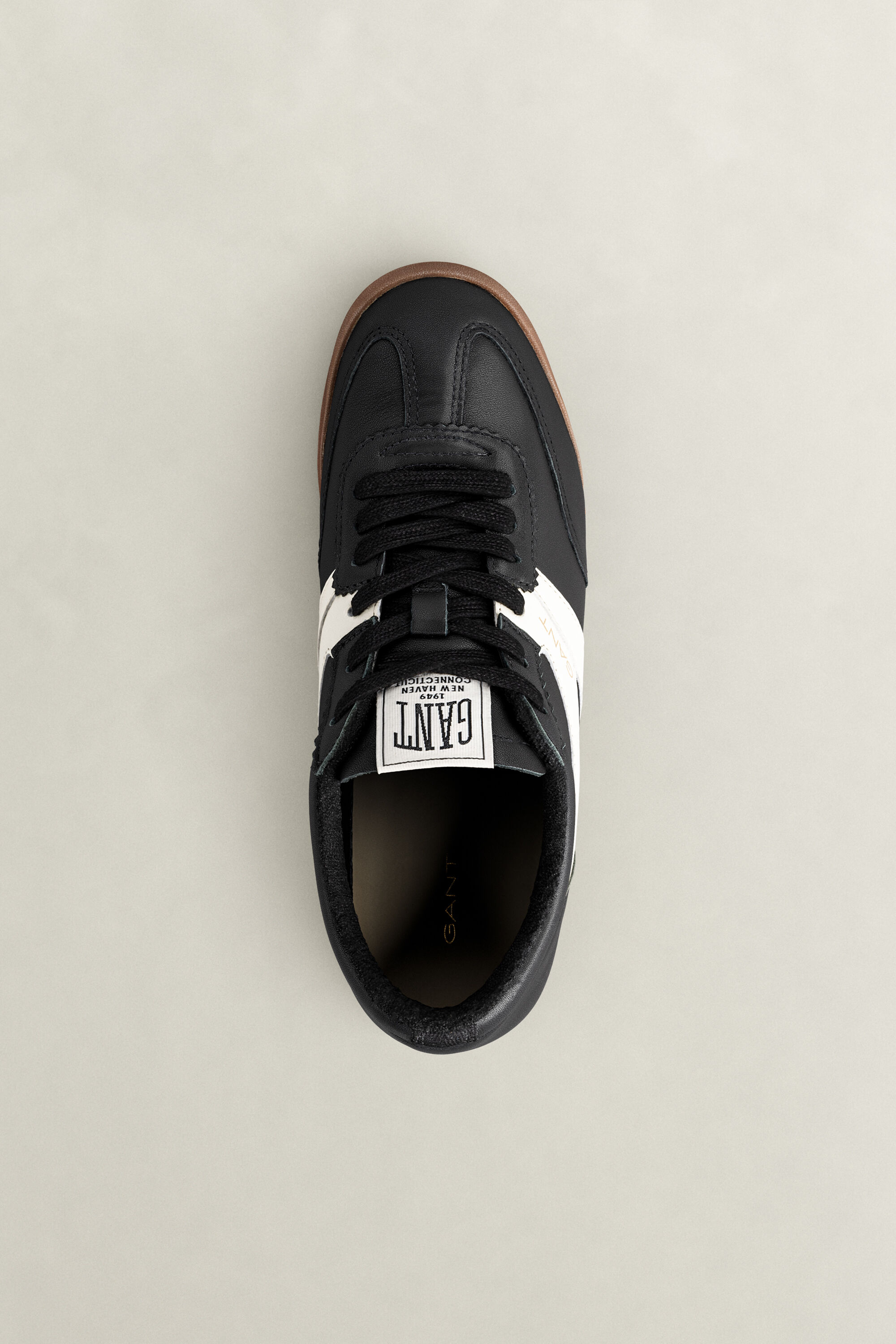 Beylana Leather Sneakers — BLACK