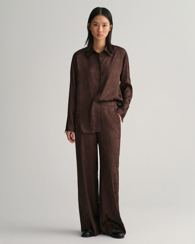 Wide Leg Lace Jacquard Pants