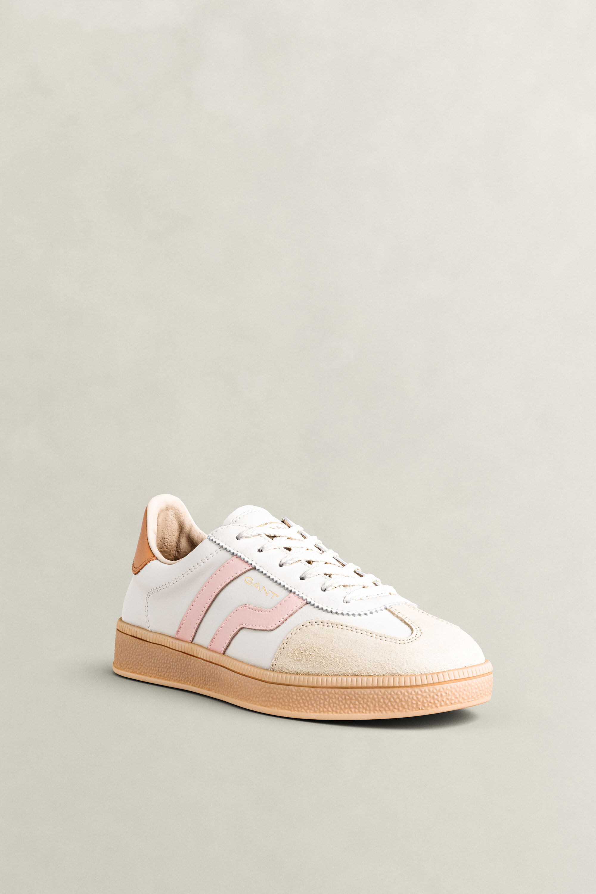 Cuzima Leather Sneakers — APRICOT PINK