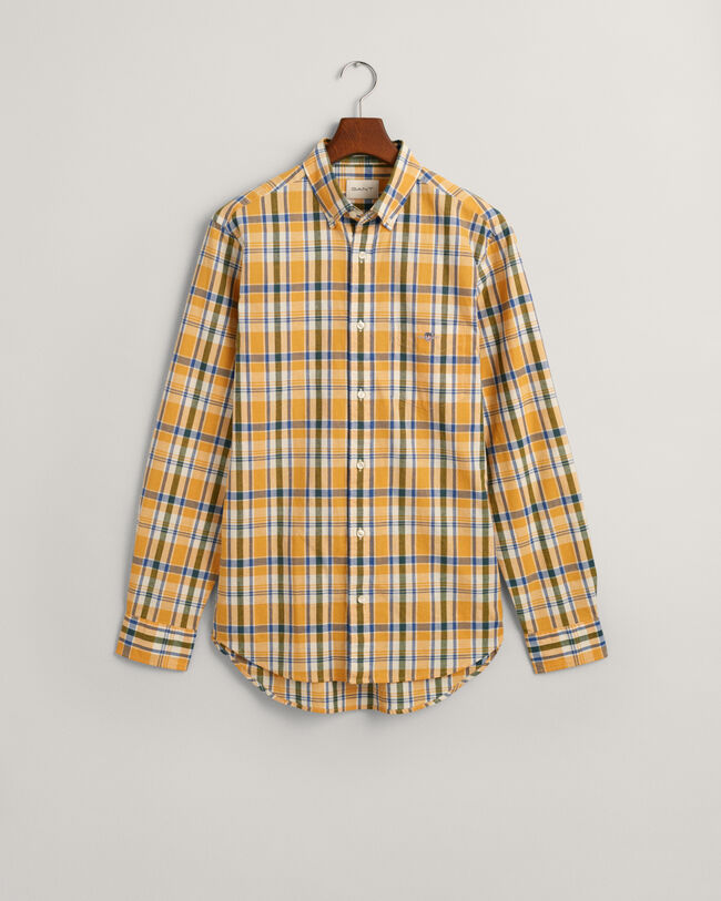 Regular Fit Checked Cotton Linen Shirt