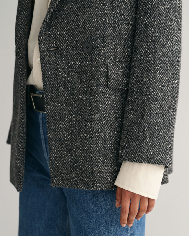 Regular Fit Herringbone Blazer