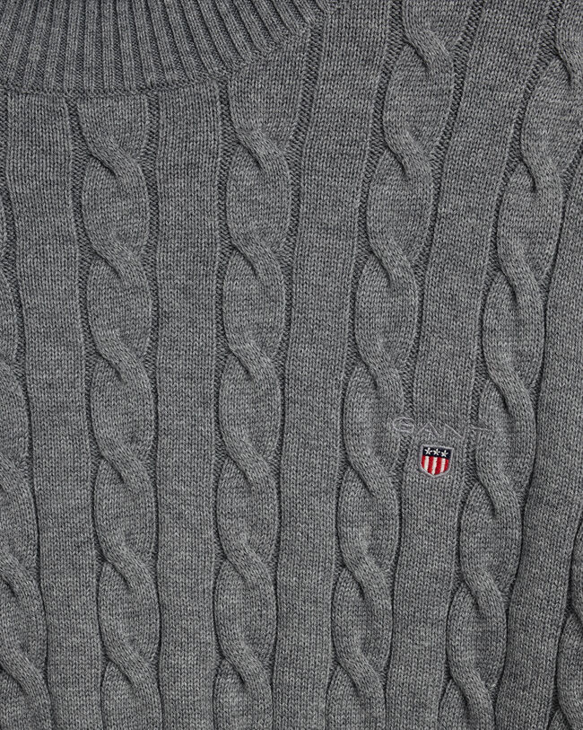 Cotton Cable Turtleneck Sweater