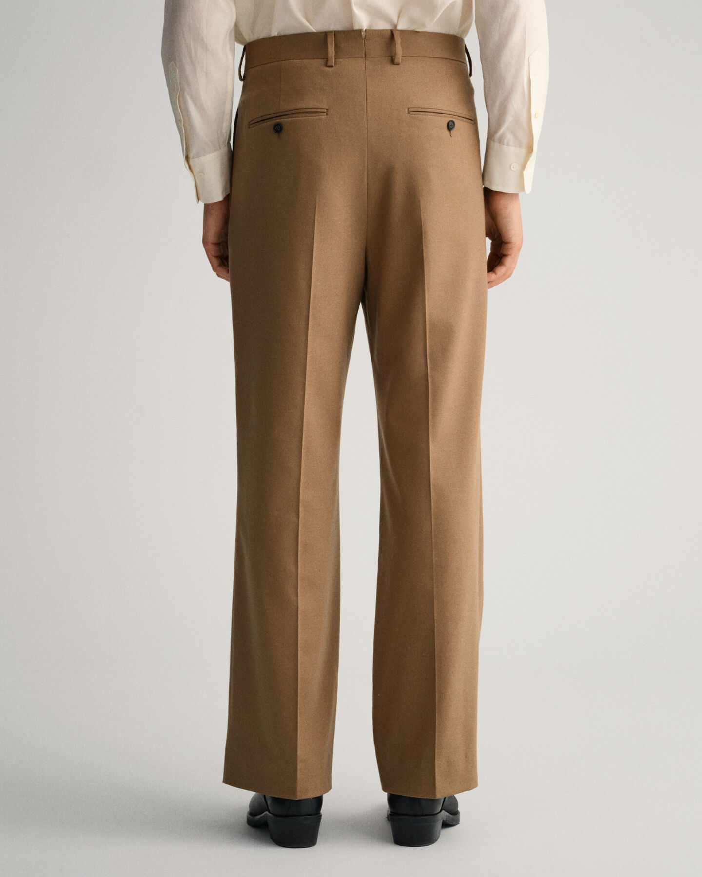 Wide Leg Flannel Suit Pants