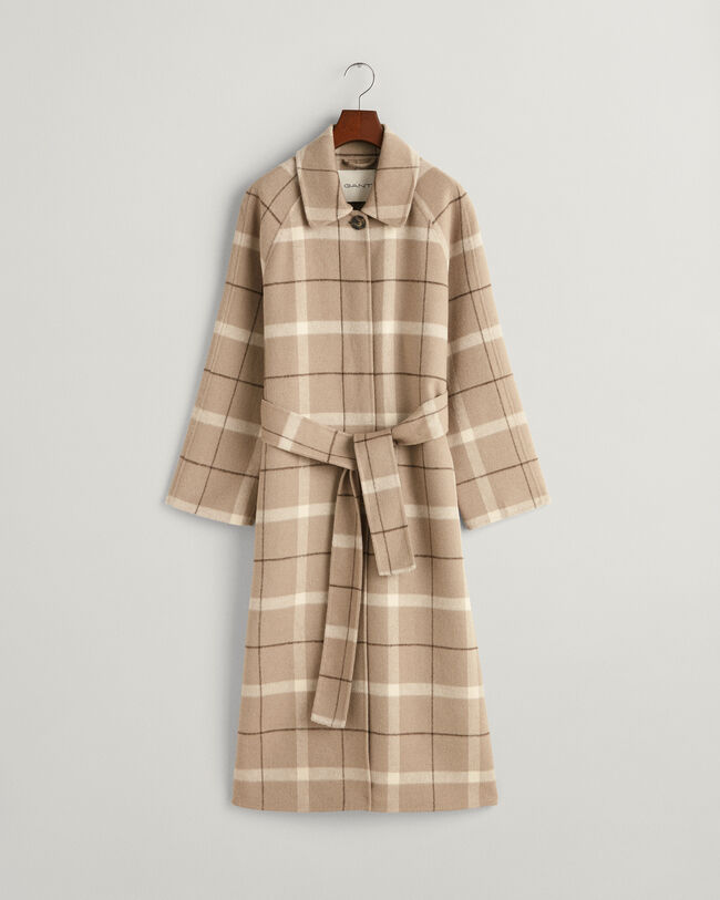 Checked Handstitched Car Coat