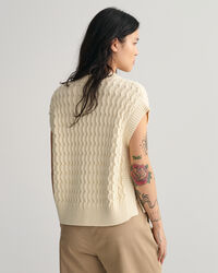 Textured Cotton Crew Neck Vest