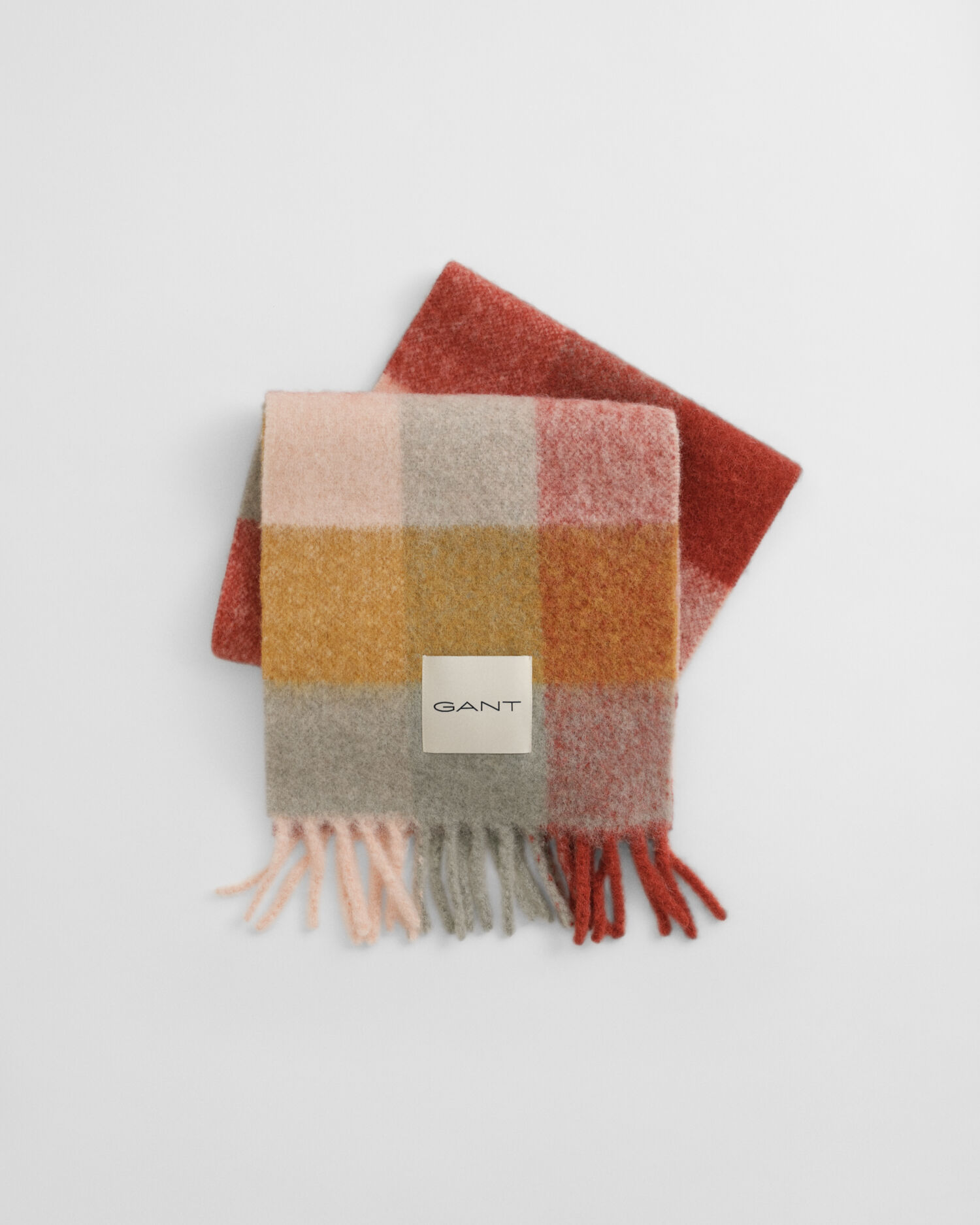 Checked Alpaca Wool Blend Scarf