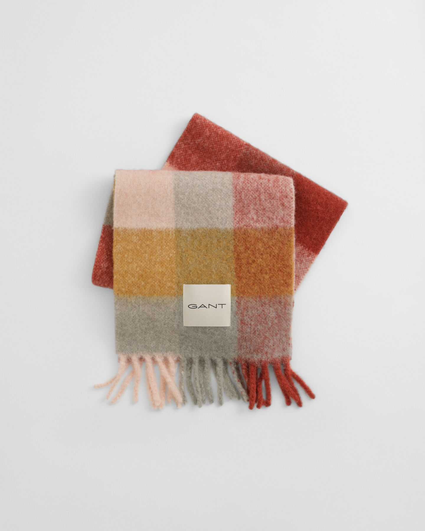 Checked Alpaca Wool Blend Scarf