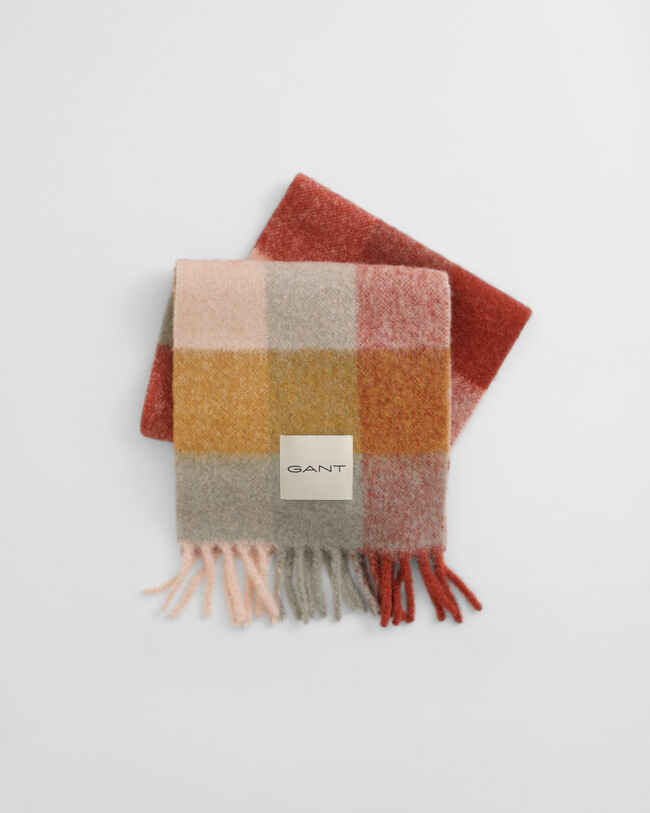 Checked Alpaca Wool Blend Scarf