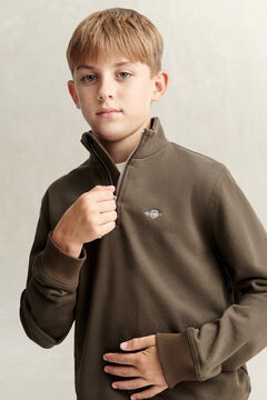 Teen Boys Shield Half-Zip Sweatshirt — SHADOW BROWN 4