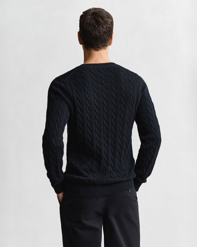 Cotton Cable Knit Crew Neck Sweater
