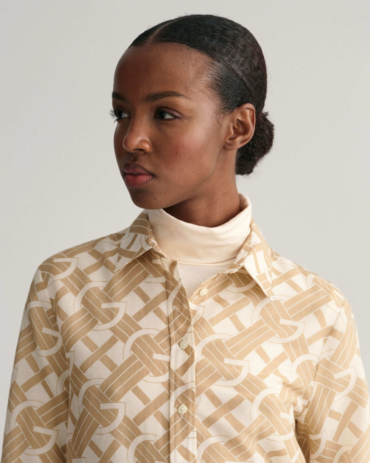 Regular Fit G Patterned Cotton Silk Shirt