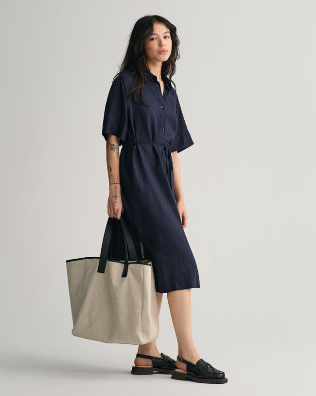 Gant Women Printed Spread Collar Short Sleeves Shirt Dress