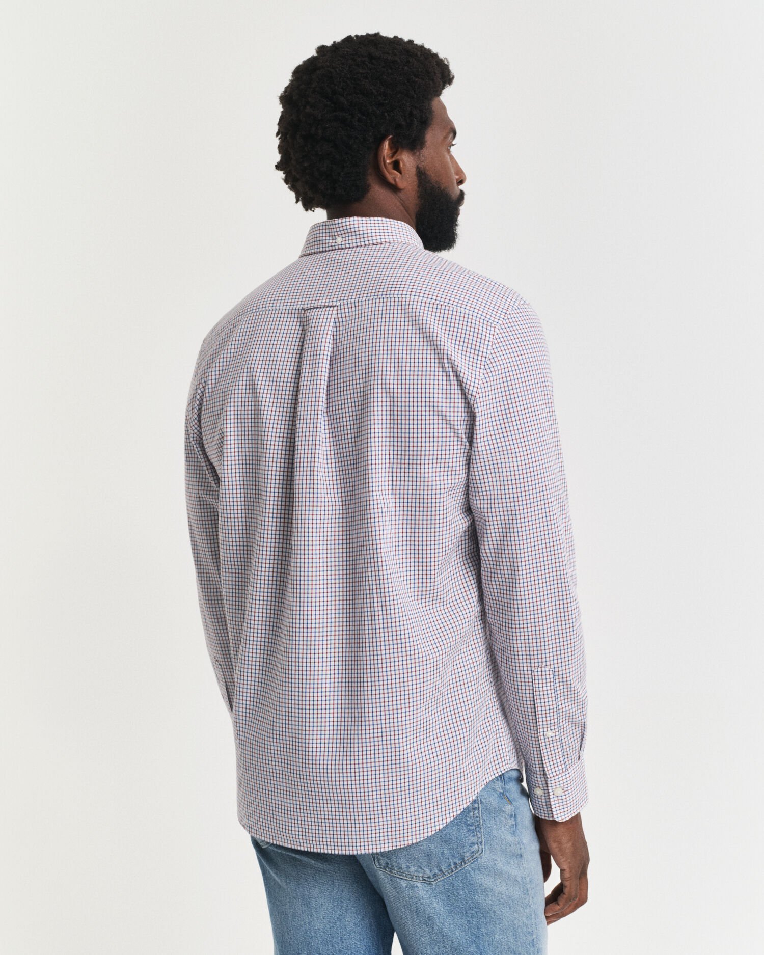 Regular Fit Micro Checked Classic Poplin Shirt