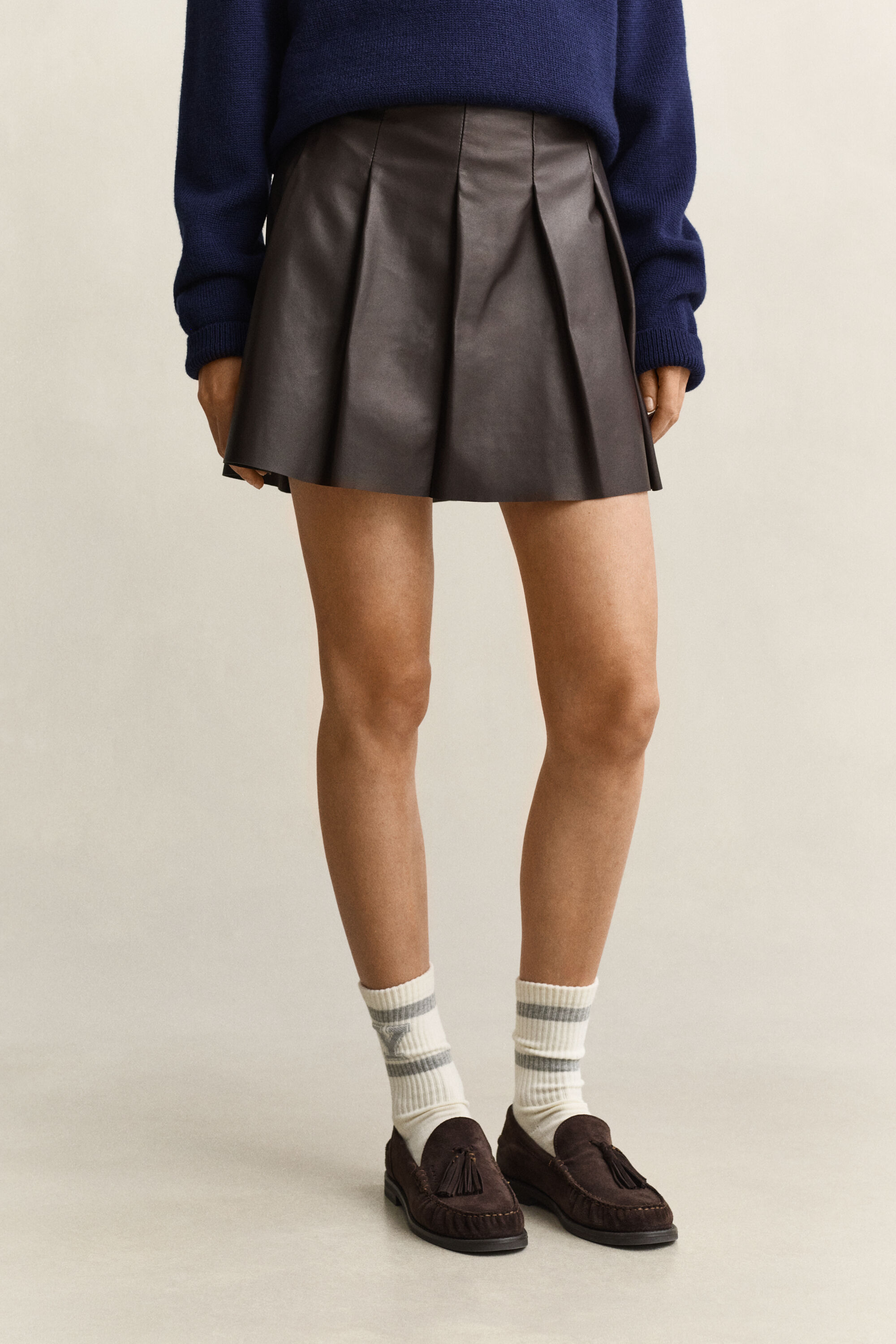 Gant x Yale Pleated Leather Skirt