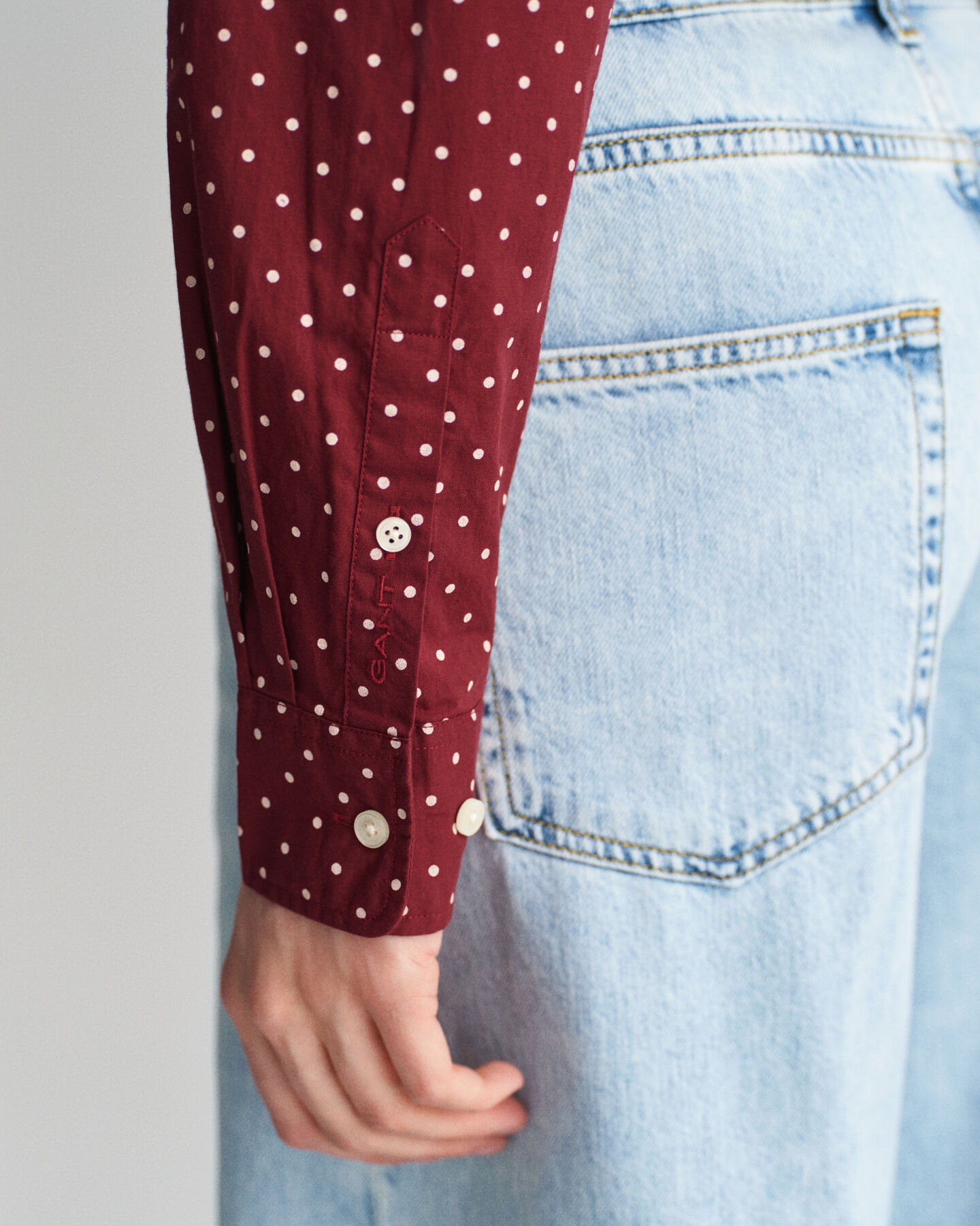 Regular Fit Dot Print Cotton Voile Shirt