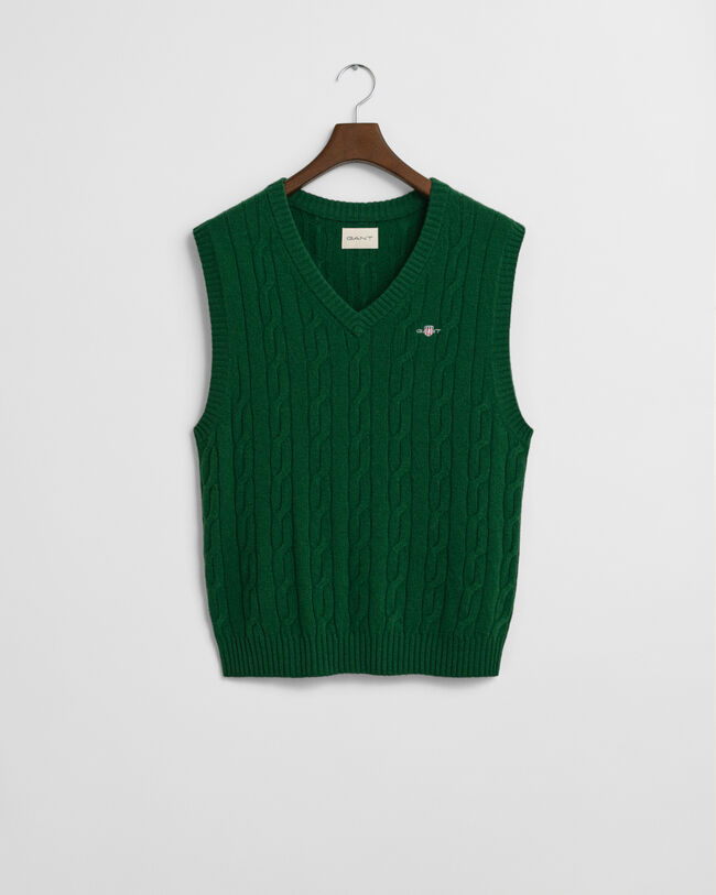 Lambswool Cable Knit Vest